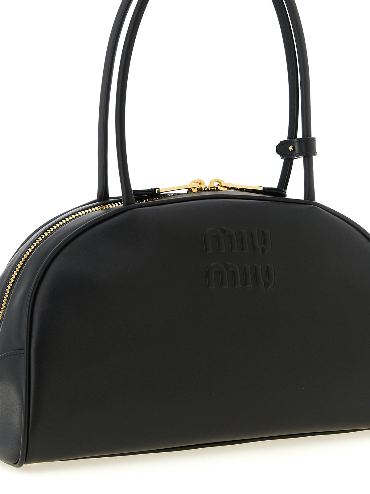 Schwarze Kalbsleder-Schultertasche