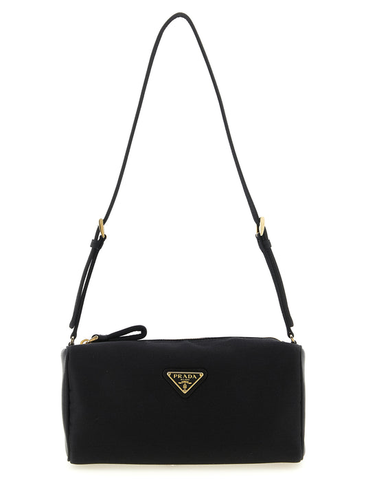 Schwarze Schultertasche aus Viskose