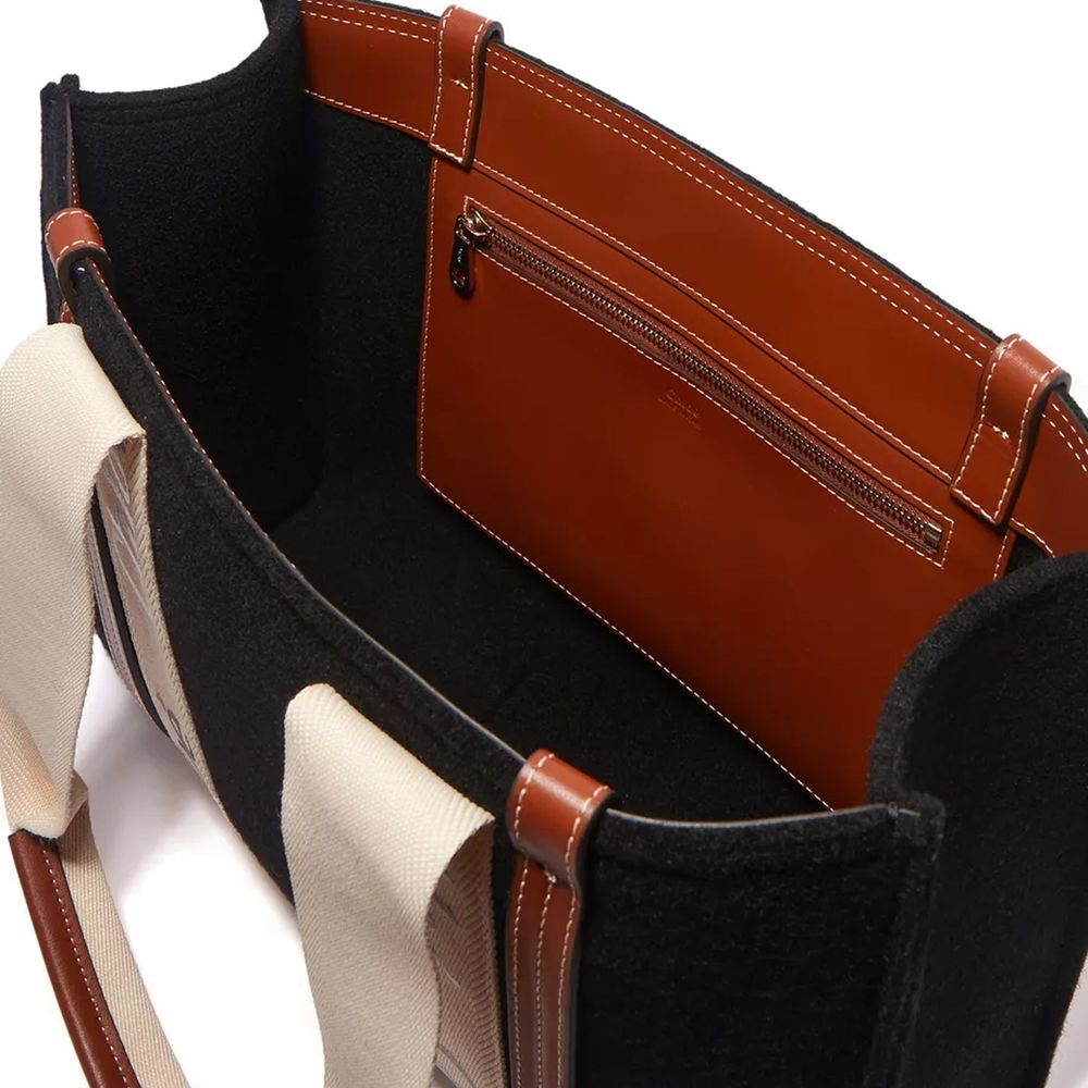 Schwarze Woll-Tote Bag