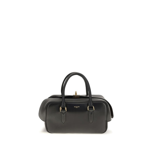 Schwarze Lammleder-Schultertasche