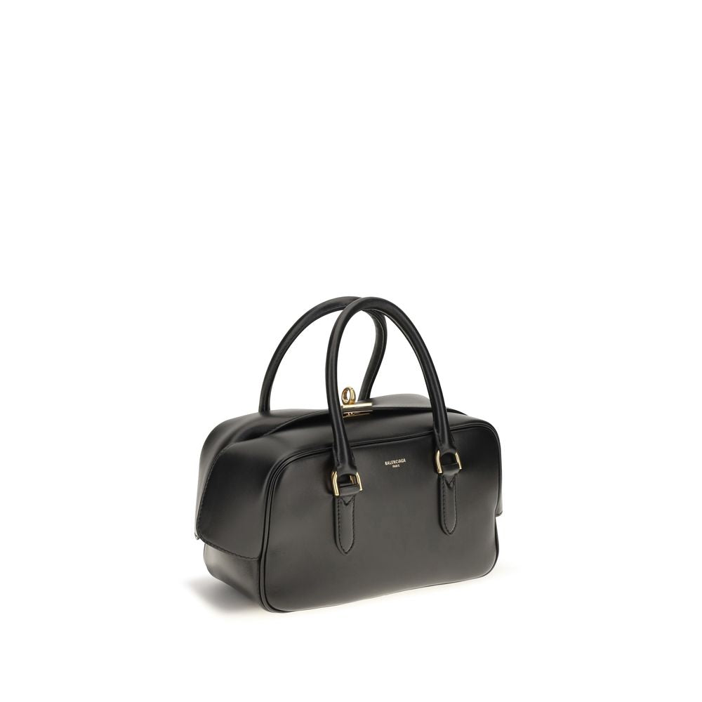 Schwarze Lammleder-Schultertasche