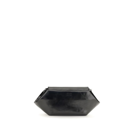 Schwarze Schultertasche aus Polyethylen
