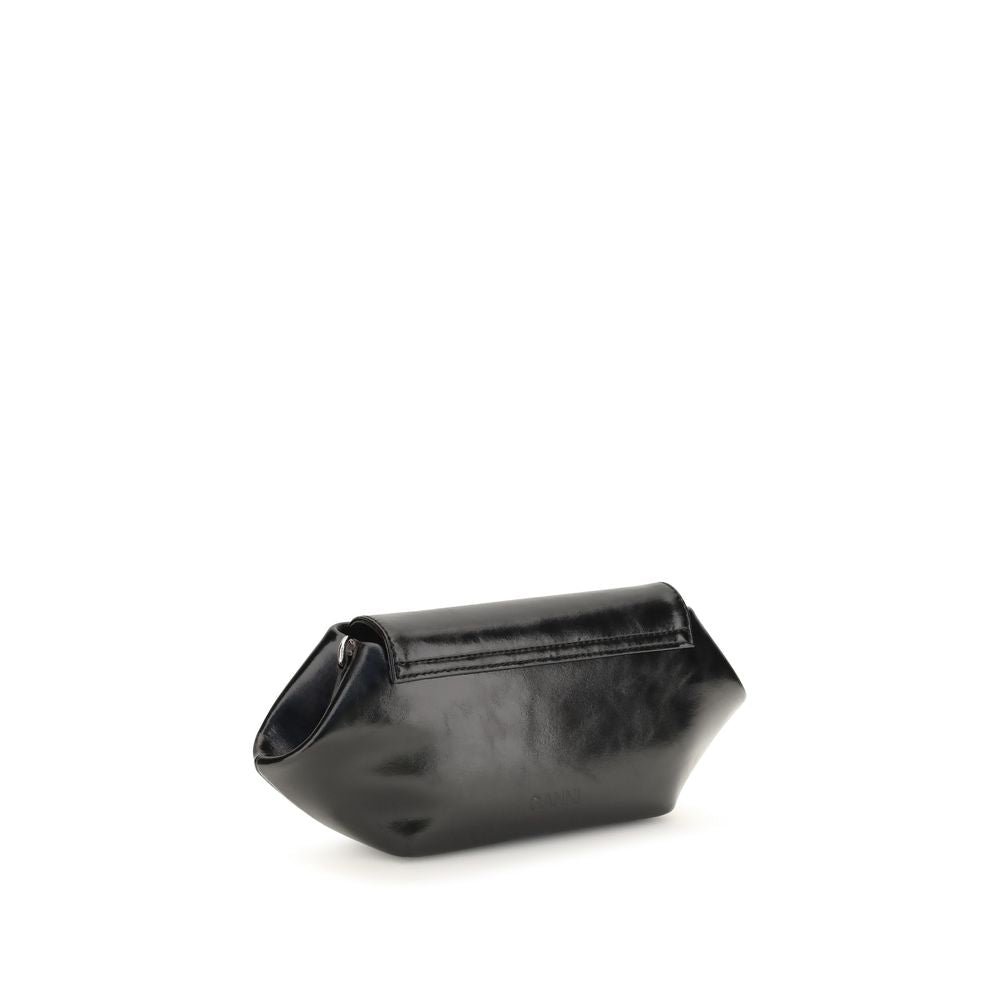 Schwarze Schultertasche aus Polyethylen