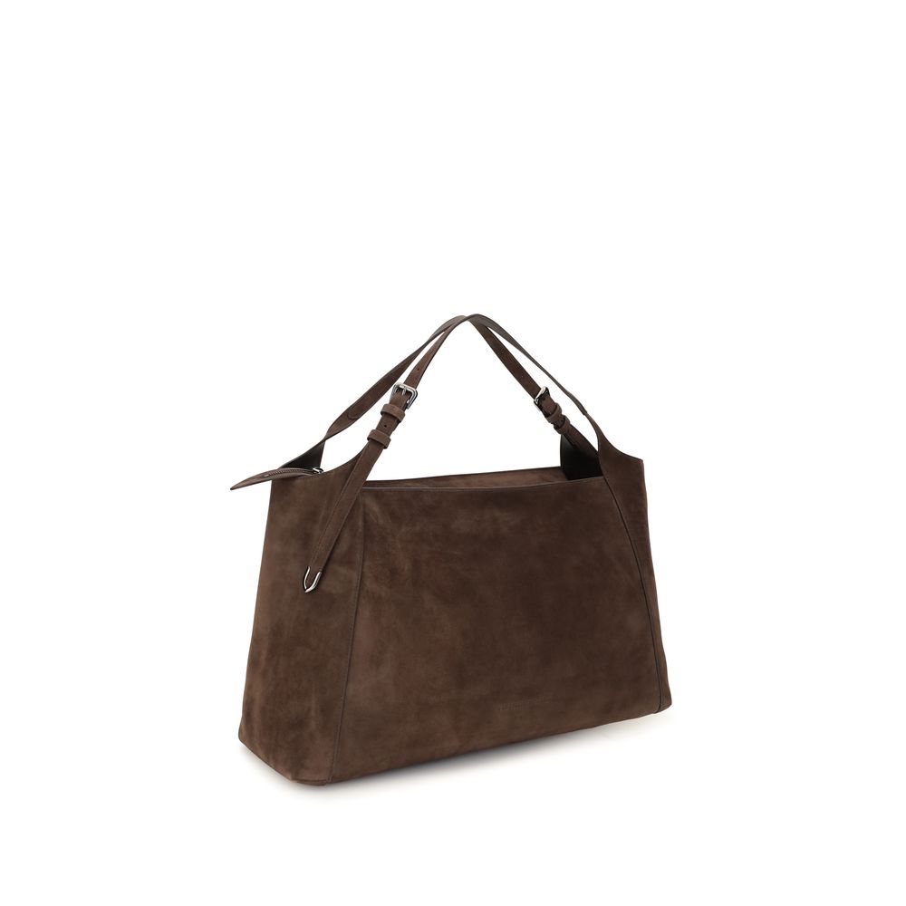 Braune Wildleder-Handtasche
