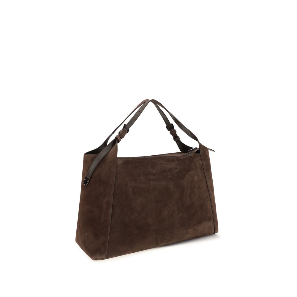 Braune Wildleder-Handtasche