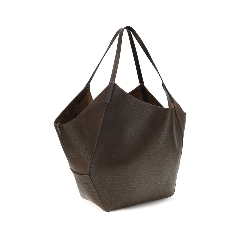Braune Kalbsleder Bos Taurus Handtasche