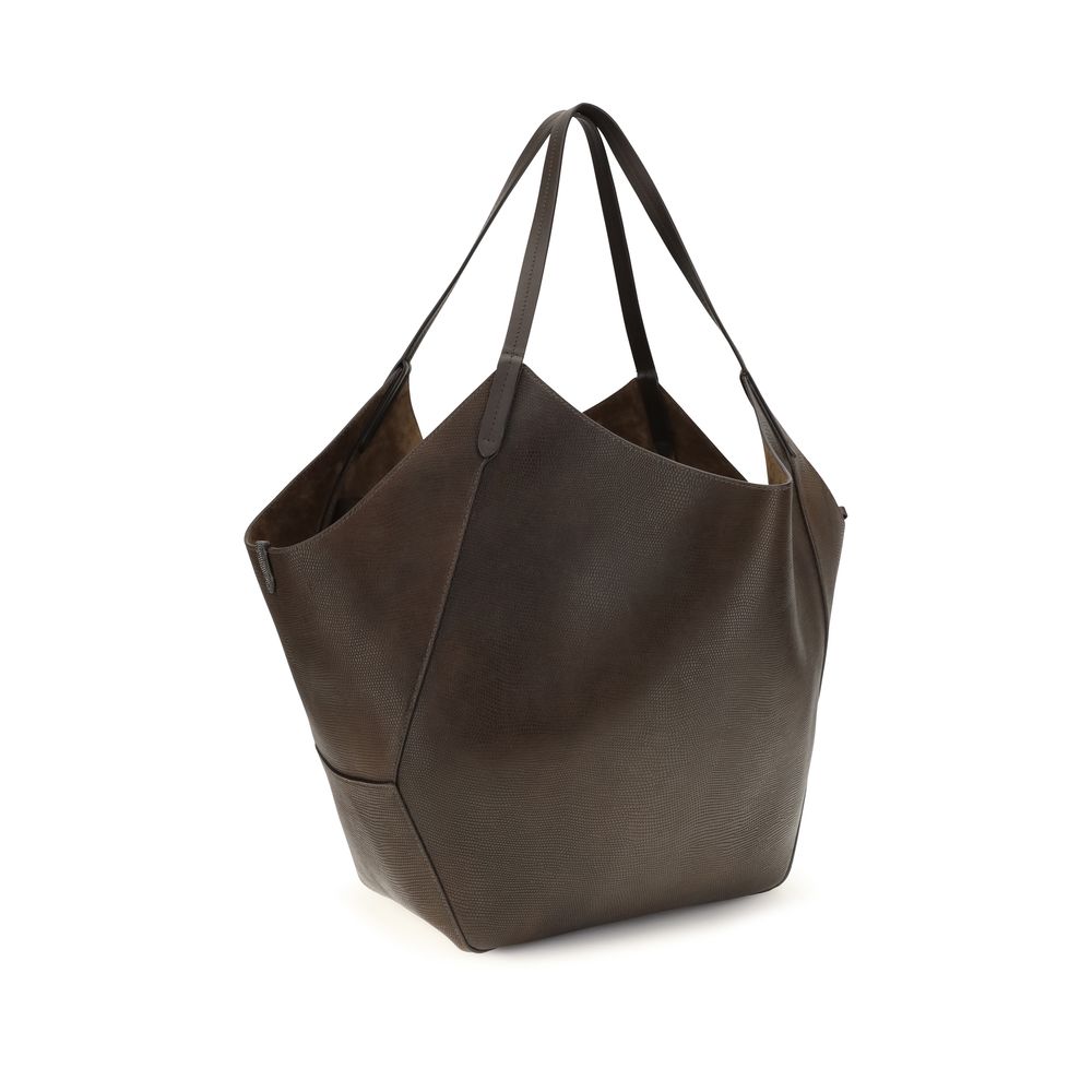 Braune Kalbsleder Bos Taurus Handtasche