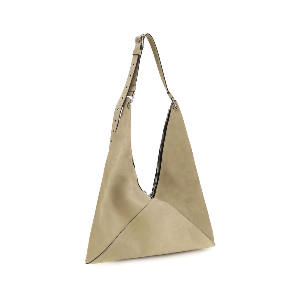 Beige Wildleder Schultertasche