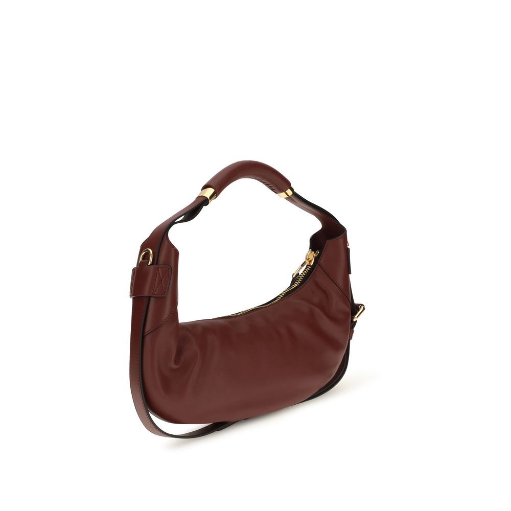 Schultertasche Bos Taurus aus bordeauxrotem Kalbsleder
