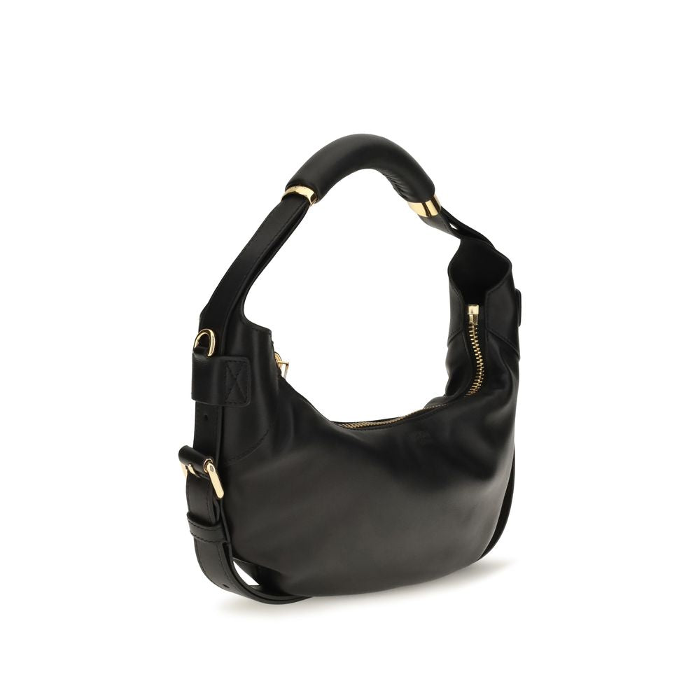 Schwarze Bos Taurus Kalbsleder Schultertasche