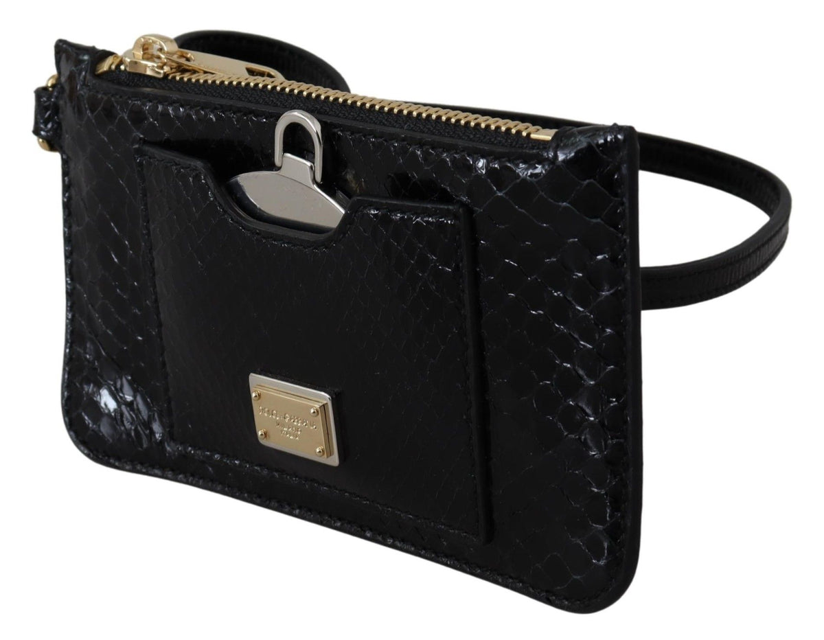 Black Leather Wallet Handbag Mirror Agnese Wallet