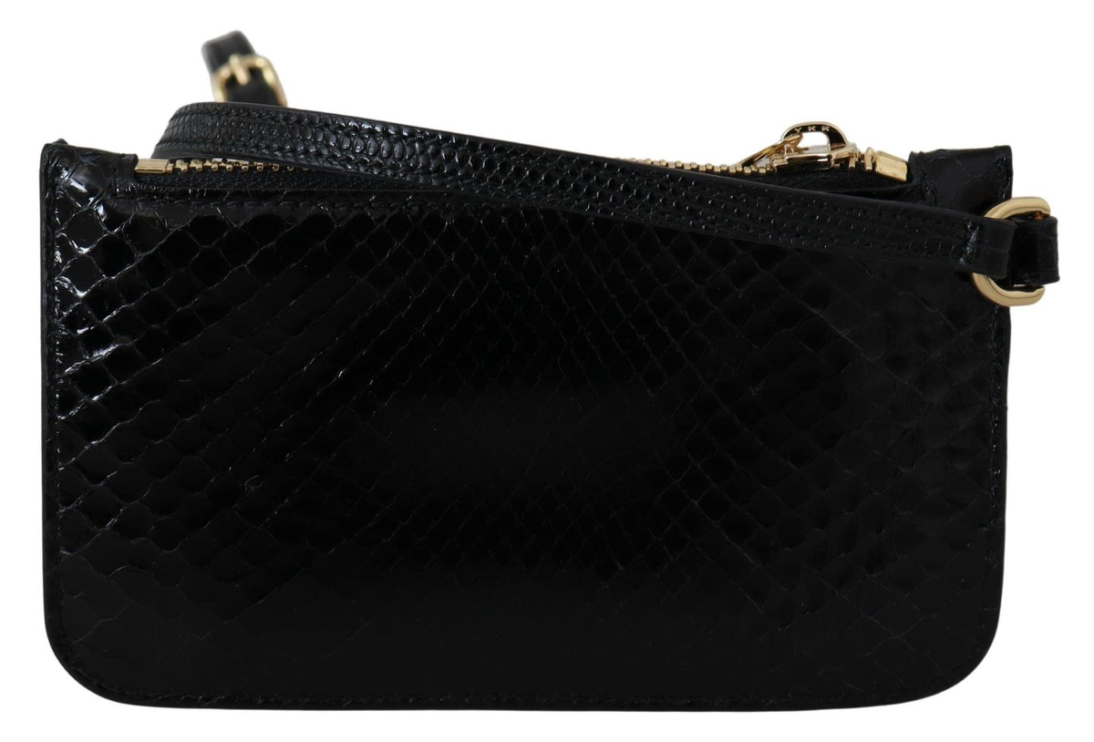 Black Leather Wallet Handbag Mirror Agnese Wallet