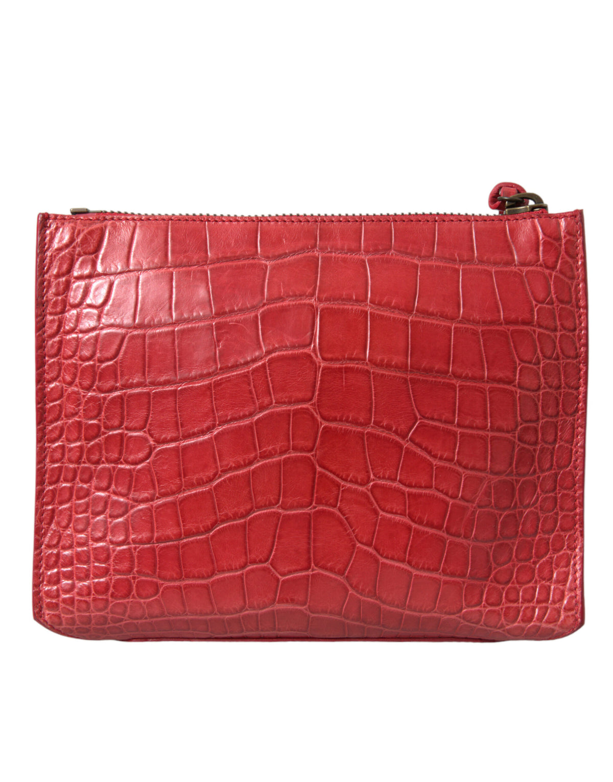 Red Exotic Skin Leather Classic Pouch Wallet Wrist Bag