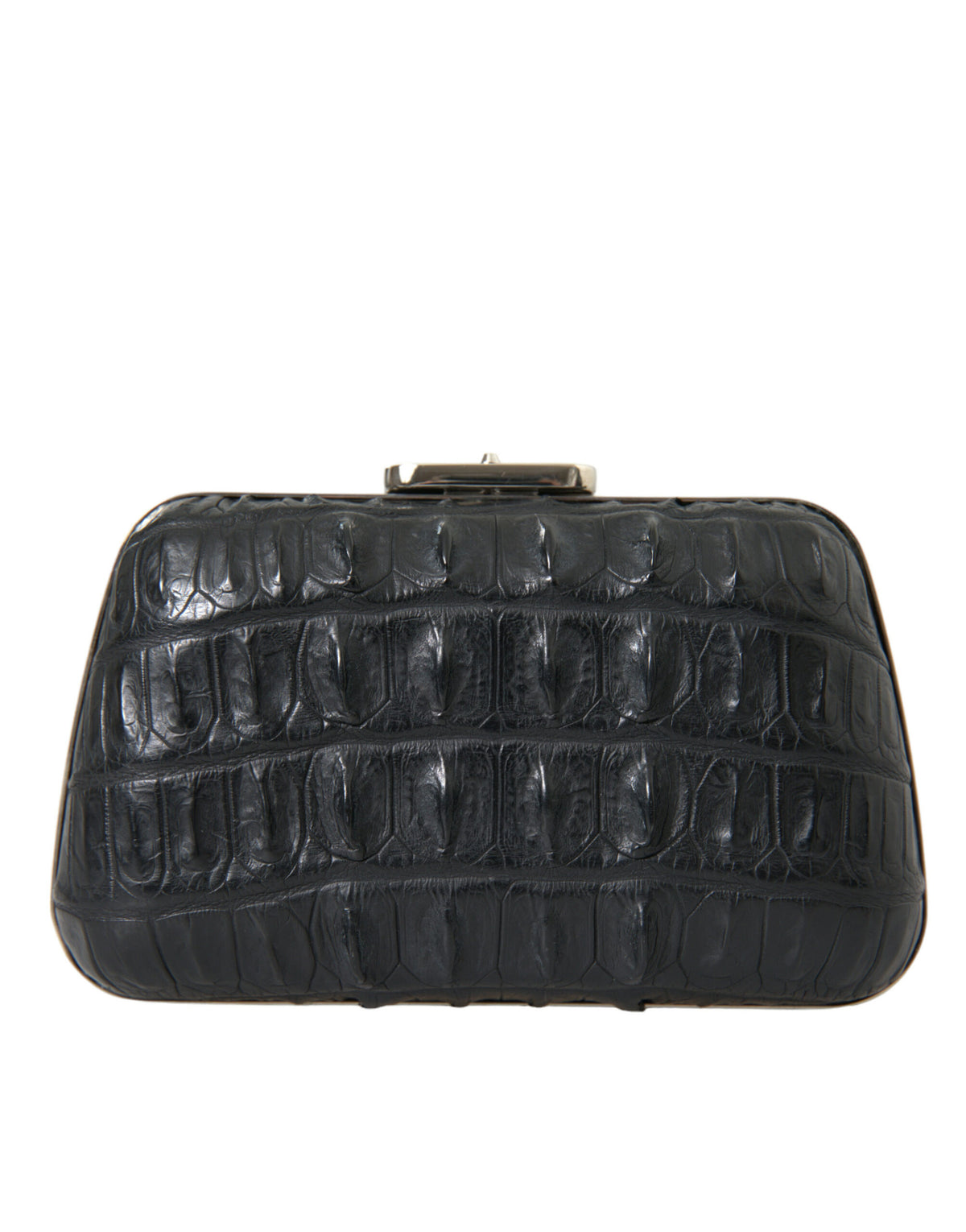 Black Exotic Skin Leather Shoulder Bag Crossbody Box Clutch Bag