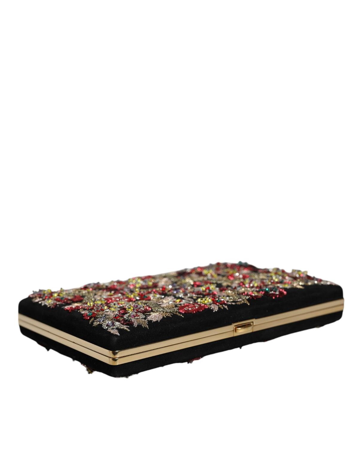 Multicolor Floral Gold Frame Clutch Abend Handtasche