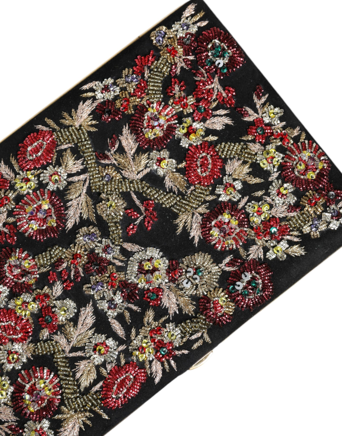Multicolor Floral Gold Frame Clutch Abend Handtasche