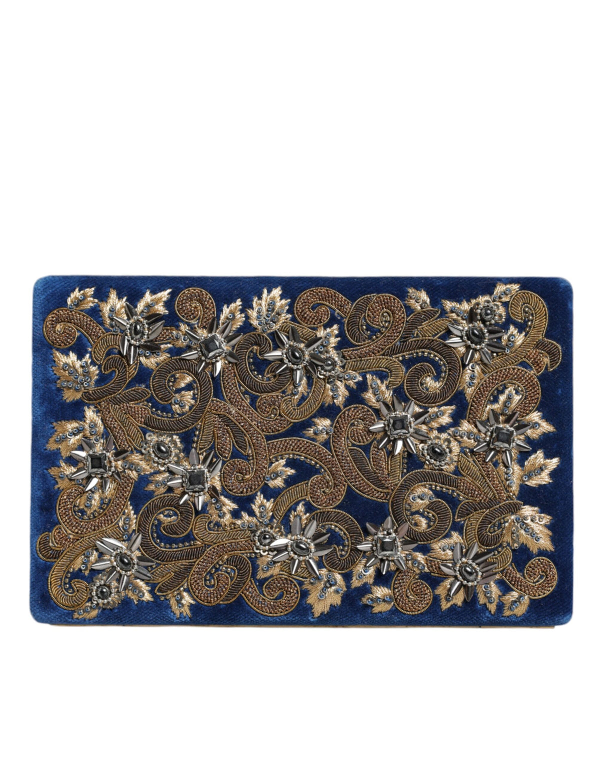 Blau Samt Gold Rahmen Kupplung Abend Party Handtasche
