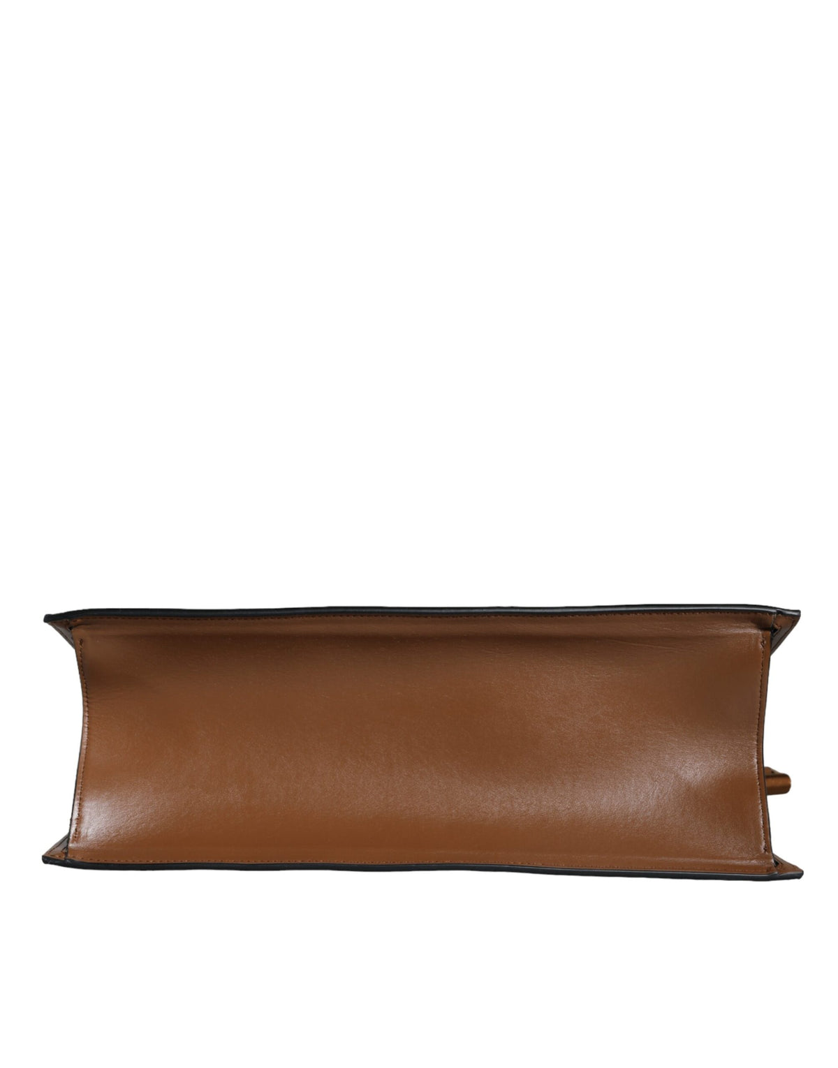 Braune Jacquard-Leder-Logo-Crossbody-Tasche mit Obergriff