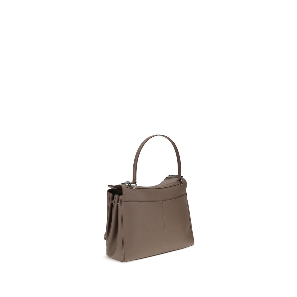 Grey Bos Taurus Calf Leather Shoulder Bag