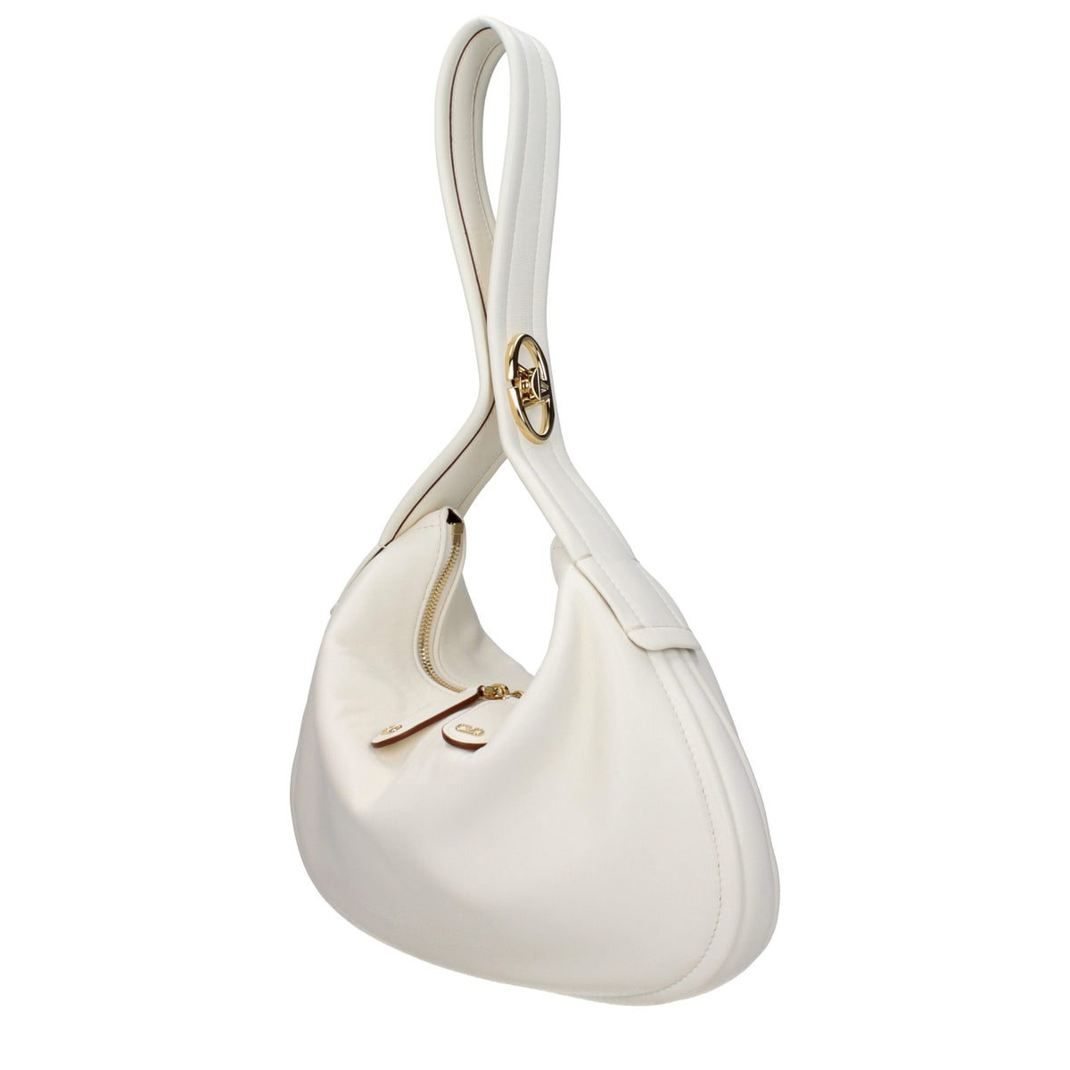 Beige Leder Handtasche